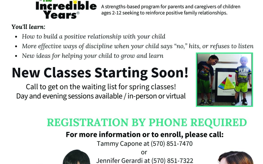Incredible Years – New Classes